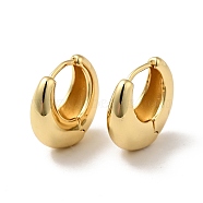 Rack Plating Brass Thick Hoop Earrings for Men Women, Real 18K Gold Plated, 17x18x6mm, Pin: 0.8mm(EJEW-F288-06G)