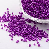 12/0 1.5~2mm Baking Paint Glass Seed Beads Loose Spacer Beads, Dark Violet Hole: 0.5~1mm, about 2890pcs/50g