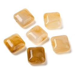 Transparent Acrylic Beads, Square, Goldenrod, 15.5x15.5x7.5mm, Hole: 1.6mm, about 327pcs/500g(OACR-A021-20D)