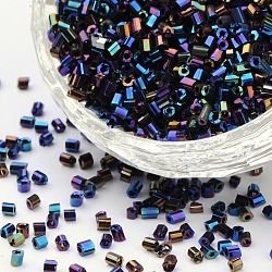 Two Cut Seed Beads, Hexagon, 11/0, Green, about 2mm long, 2mm wide, hole: 0.5mm, about 37500pcs/pound(CSDB705)