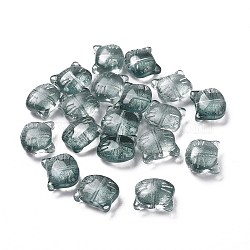 Glass Beads, for Jewelry Making, Cat, Cadet Blue, 12.5x14x6.5mm, Hole: 1mm(X-GLAA-G079-02G)