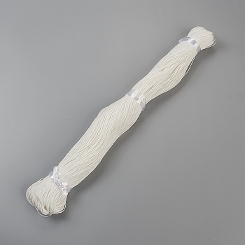Round Waxed Polyester Cord, Taiwan Waxed Cord, Twisted Cord, White, 1mm, about 415.57 yards(380m)/bundle