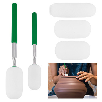5Pcs 5 Styles Telescopic Sponge Cup Brush, Water Bottle Cleaner Brush with ABS and 201 Stainless Steel Long Handle, Mixed Color, 63~238x21.5~38mm