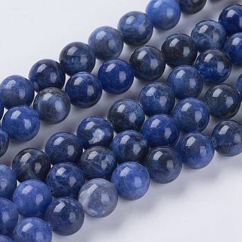 Natural Sodalite Beads Strands, Round, 8mm, Hole: 1mm