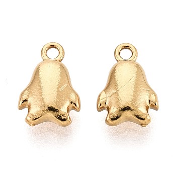 304 Stainless Steel Pendants, Penguin Charms, Ion Plating(IP), Long-Lasting Plated, Real 18K Gold Plated, 10x7x3mm, Hole: 1.2mm