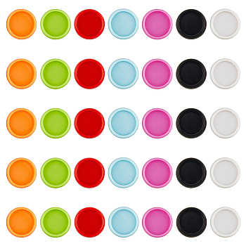 35Pcs 7 Colors ABS Plastic Binding Discs, for Discbound Notebook, Flat Round, Mixed Color, 19x5.5mm, Inner Diameter: 15.5mm, 5pcs/color