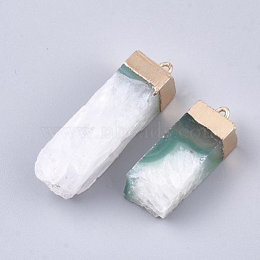 Electroplate Natural Druzy Agate Pendants(G-S344-67B)-2
