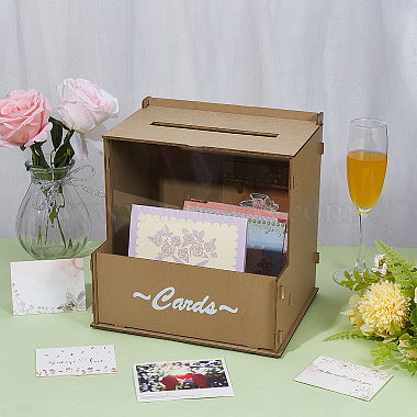 Wooden Wedding Card Boxes with Slot(CON-WH0112-041)-4