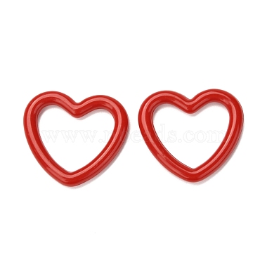FireBrick Heart Acrylic Linking Rings