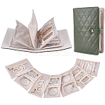 Portable Travel PU Leather & PVC Loose Leaf Binder Jewelry Books, with Jewelry Bags, for Earrings Rings Necklaces Bracelets, Rectangle, Olive Drab, 210x150x47mm(AJEW-WR0003-78B)