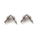 Tarnish Resistant 304 Stainless Steel Bead Tips, Calotte Ends, Clamshell Knot Cover, Stainless Steel Color, 4x2.5mm, Hole: 1mm, Inner Diameter: 1.6mm(STAS-L207-22A-P)