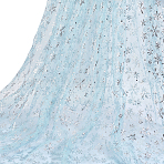 Snowflake Pattern Nylon Mesh Fabric, for Dress Costumes Decoration, Aqua, 160cm(DIY-WH0581-11B)