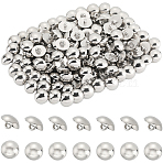 150Pcs 1-Hole Plating Acrylic Shank Buttons, Half Round/Dome Buttons, Platinum, 18x11.5mm, Hole: 3.5mm(BUTT-CY0001-01P)