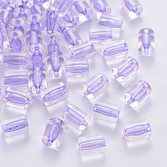 Transparent Acrylic Beads, Column, Lilac, 10x7.5mm, Hole: 1.8mm, about 950pcs/500g(TACR-S154-17A-47)