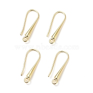 Eco-Friendly Brass Earring Hooks Findings, Cadmium Free & Nickel Free & Lead Free, Golden, 21x9x2.3~2.8mm, Hole: 1.5mm, 20 Gauge, Pin: 0.8mm(KK-M157-03G-NR)