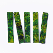 Cellulose Acetate(Resin) Big Pendants, Rectangle, Green, 53x9x2~3mm, Hole: 1.5mm(X-KY-T008-03A)