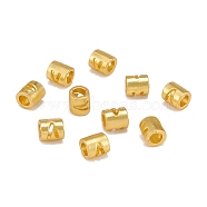Alloy Hollow Pendant Beads, Barrel with Letter, Matte Gold Color, Letter.V, 6.5x5mm, Hole: 3.5mm(PALLOY-P242-01MG-V)
