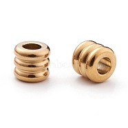 304 Stainless Steel European Beads, Ion Plating (IP), Large Hole Beads, Column, Golden, 9x8mm, Hole: 4.5mm(STAS-E039-37)