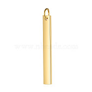 201 Stainless Steel Pendants, with Jump Ring, Manual Polishing, Stamping Blank Tag, Rectangle, Golden, 30x3x1.5mm, Hole: 3mm(A-STAS-S105-T606D-30B)