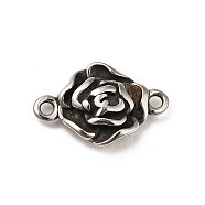 Non-Tarnish 304 Stainless Steel Connector Charms, Flower Links, Stainless Steel Color, 12x18.5x4.5mm, Hole: 1.6mm(STAS-I696-03P)