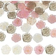 Olycraft 50Pcs 5 Colors Transparent Resin Cabochons, with Gold Foil, Rose, Mixed Color, 22.5~25.5x10mm, 10pcs/color(CRES-OC0001-09)