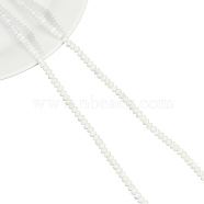 2 Strands Natural Freshwater Shell Beads Strands, Rondelle, White, 4.5x3.5mm, Hole: 0.9mm, about 114pcs/strand, 14.92 inch(37.9cm)(SHEL-NB0001-51)