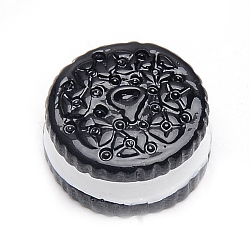 Resin Cabochons, Biscuit, Black, 16x8mm(CRES-T005-43B)