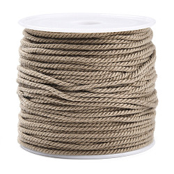 Cotton Braid Thread, with Spool, Round, Dark Khaki, 1.2mm, about 21.87 Yards(20m)/Roll(OCOR-B003-01A-04)