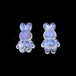 Transparent Acrylic Beads, with Glitter Powder, Rabbit, Clear, 24.5x14.5x11mm, Hole: 2.5mm, about 30pcs/50g(X-OACR-N008-172F)