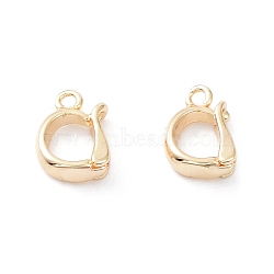 Rack Plating Brass Fold Over Clasps, Long-Lasting Plated, Real 18K Gold Plated, 10x7x2.5mm, Hole: 1.2mm(KK-A183-10G)