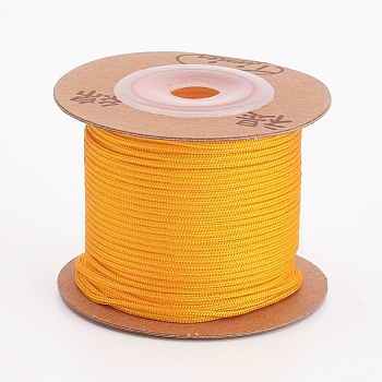 Nylon Cords, String Threads Cords, Round, Orange, 1.5mm, about 25m/roll