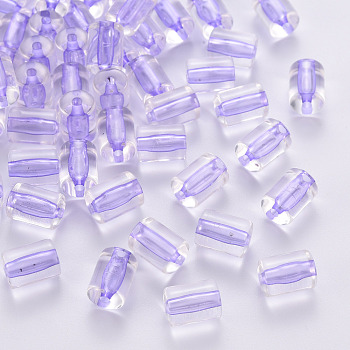 Transparent Acrylic Beads, Column, Lilac, 10x7.5mm, Hole: 1.8mm, about 950pcs/500g
