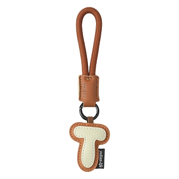 PU Leather Letter Pendant Decoration, for Bag Ornaments, Letter T, 200mm