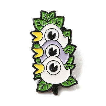 Funny Animal Alloy Green Enamel Pin Brooch for Backpack Clothes, Triple Birds, 30x16mm