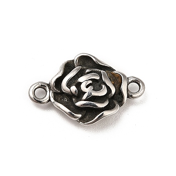 304 Stainless Steel Connector Charms, Flower Links, Stainless Steel Color, 12x18.5x4.5mm, Hole: 1.6mm