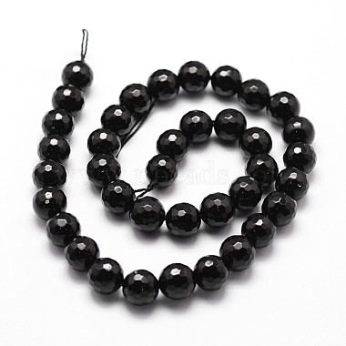 Brins de perles d'onyx noir naturel(X-G-D840-22-10mm)-2