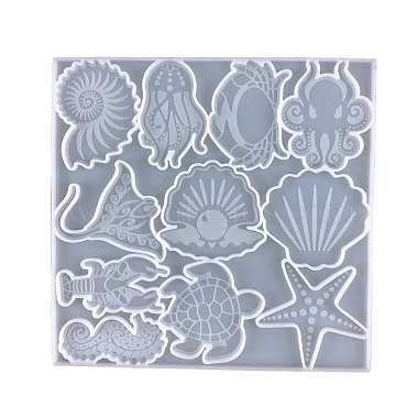 Moules en silicone de qualité alimentaire pour pendentif d'animaux marins(OCEA-PW0001-57)-2