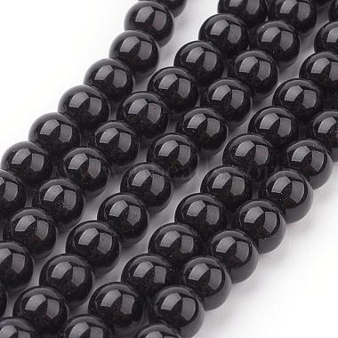 6mm Black Round Glass Pearl Beads