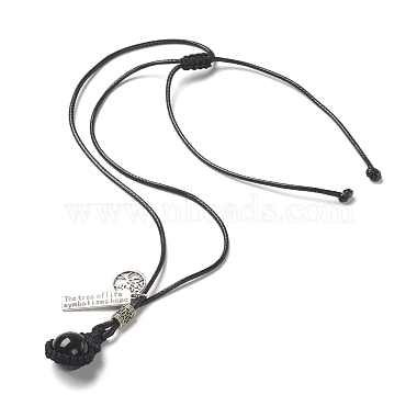 Adjustable Natural Gemstone Pendant Necklaces(G-P445-A)-2