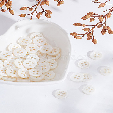 50pcs 4-hole shell buttons(BUTT-LP0001-02)-3