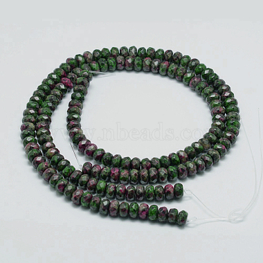 Faceted Natural Ruby in Zoisite Rondelle Beads Strands(X-G-K090-04)-3