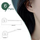 Pandahall Elite 6 paires de boucles d'oreilles à tige rondes en argent sterling pour hommes et femmes(EJEW-PH0001-20)-5