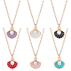 6Pcs 6 Colors Enamel Shell with Plastic Pearl Pendant Necklaces Set for Women(NJEW-AN0001-54)-1
