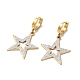 304 Stainless Steel Rhinestone Star Dangle Hoop Earrings(EJEW-E293-04G)-1