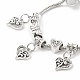 Bracelet européen en alliage de charme de coeur avec des chaînes de serpent(BJEW-JB08046-02)-4