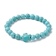 bracelet extensible en perles de tortue turquoise synthétique(BJEW-JB09699-03)-1