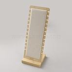 Bamboo Necklace Organizer Display Stands, with Velvet Mat, Rectangle, Navajo White, Finish Product: 10x9.5x26.8cm(NDIS-WH0009-21A)