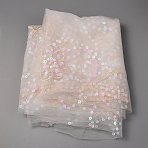 Sequined Tulle Lace Mesh Polyester Fabric, Sequins Dresses Embroidery Fabric, for Clothing Accessories
, Antique White, 100x130x0.05cm(DIY-WH0033-82B)