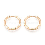 304 Stainless Steel Hoop Earrings, Ion Plating(IP), Real 18K Gold Plated, 20x21x2.5mm(X-EJEW-T048-24C-G)