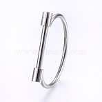 Tarnish Resistant 304 Stainless Steel Bangles, Stainless Steel Color, 2-1/2 inch(6.3cm)x1-7/8 inch(4.7cm), 4~9mm(BJEW-P222-14P)